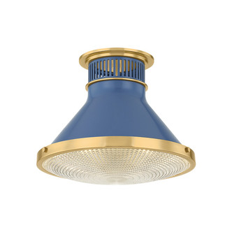 Hudson Valley - MDS2402-AGB/FBL - One Light Flush Mount - Highclere - Aged Brass