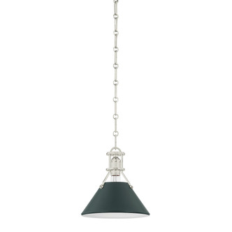Hudson Valley - MDS351-PN/SSG - One Light Pendant - Painted No. 2 - Polished Nickel
