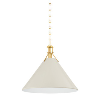 Hudson Valley - MDS352L-AGB/OW - One Light Pendant - Painted No. 2 - Aged Brass