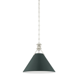Hudson Valley - MDS352-PN/SSG - One Light Pendant - Painted No. 2 - Polished Nickel