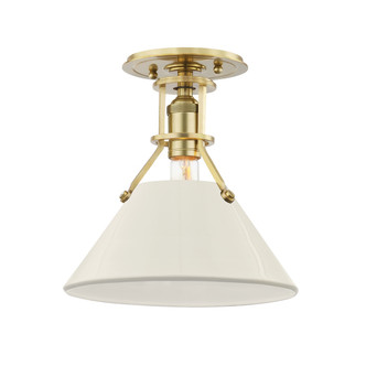 Hudson Valley - MDS353-AGB/OW - One Light Semi Flush Mount - Painted No. 2 - Aged Brass