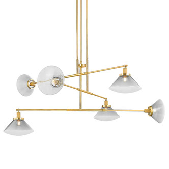 Hudson Valley - 1936-AGB - Six Light Chandelier - Mendon - Aged Brass