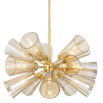 Hudson Valley - 2032-AGB - 15 Light Chandelier - Hartwood - Aged Brass