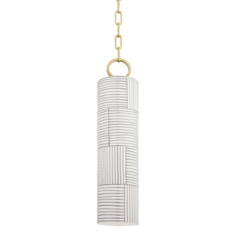 Hudson Valley - 2384-AGB/ST - One Light Pendant - Brookville - Aged Brass