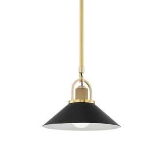 Hudson Valley - 2613-AGB/BK - One Light Pendant - Syosset - Aged Brass