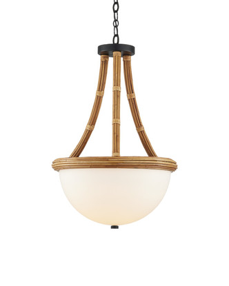 Currey and Company - 9000-1103 - LED Semi-Flush Mount - Morningside Semi-Flush Mount - Natural/Frosted White/Satin Black