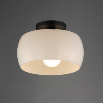 Glazed One Light Flush Mount (26149WTBK)