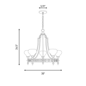 Allston Five Light Chandelier (1-1606-5-322)
