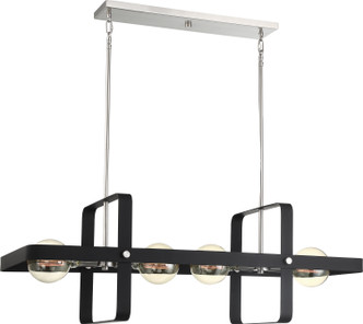 Nuvo Lighting - 60-6625 - Four Light Island Pendant - Prana - Matte Black / Brushed Nickel