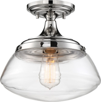 Nuvo Lighting - 60-6798 - One Light Semi Flush Mount - Kew - Polished Nickel / Clear Glass