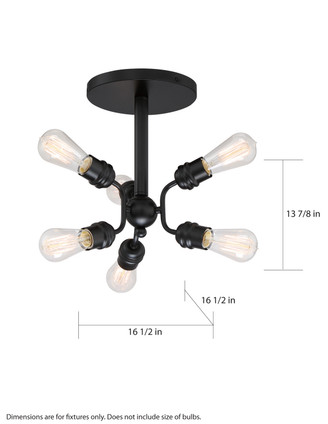 Faraday Six Light Semi Flush Mount (60-6916)