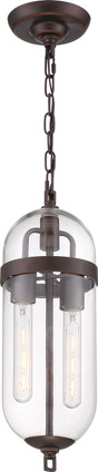 Nuvo Lighting - 60-6922 - Two Light Pendant - Fathom - Mahogany Bronze / Clear Glass