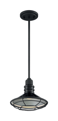 Nuvo Lighting - 60-7033 - One Light Pendant - Blue Harbor - Gloss Black / Silver