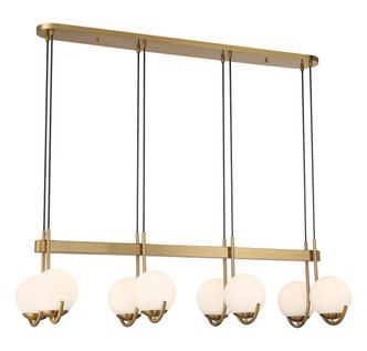 Lighting One E - V6-L1-1347-8-322 - Eight Light Linear Chandelier - Abella - Warm Brass