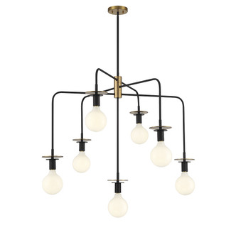 Lighting One E - V6-L1-6005-7-143 - Seven Light Chandelier - Godfrey - Matte Black w/ Warm Brass