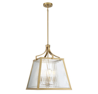 Lighting One E - V6-L3-6840-4-322 - Four Light Pendant - Elias - Warm Brass