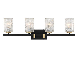 Lighting One E - V6-L8-3601-4-143 - Four Light Bathroom Vanity - Keene - Matte Black w/ Warm Brass