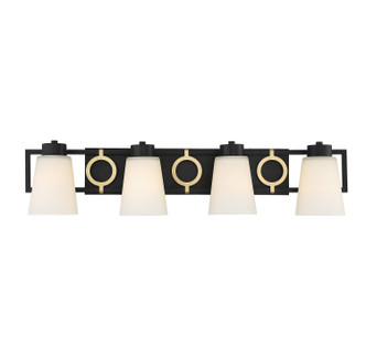 Lighting One E - V6-L8-4450-4-143 - Four Light Bathroom Vanity - Russo - Matte Black w/ Warm Brass