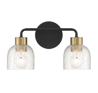 Lighting One E - V6-L8-5900-2-143 - Two Light Bathroom Vanity - Flagler - Matte Black w/ Warm Brass