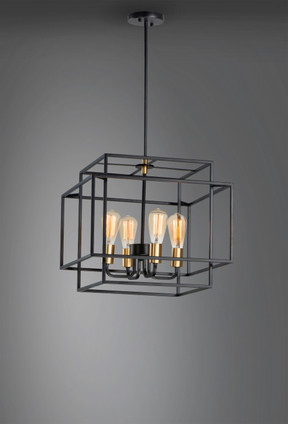 Liner Four Light Pendant (10247BKSBR)