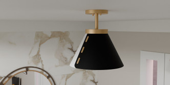 Quoizel Semi-Flush Mount One Light Semi Flush Mount (QSF6224BWS)