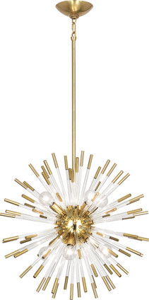 Robert Abbey - 165 - Eight Light Pendant - Andromeda - Modern Brass w/Clear Acrylic