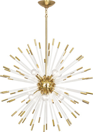 Robert Abbey - 166 - Eight Light Chandelier - Andromeda - Modern Brass w/Clear Acrylic