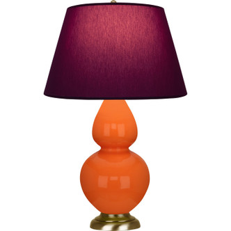 Robert Abbey - 1665P - One Light Table Lamp - Double Gourd - Pumpkin Glazed Ceramic w/Antique Natural Brass