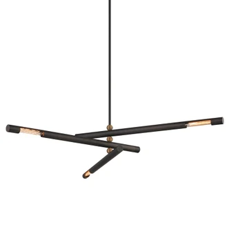 Hendrix Three Light Chandelier (F6886-BRZ/PBR)