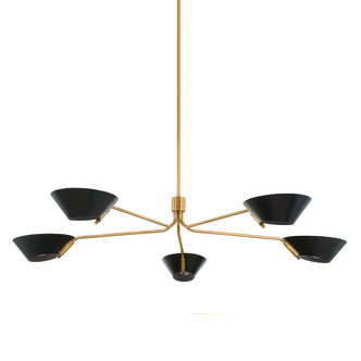 Troy Lighting - F8163-PBR/SBK - Five Light Chandelier - Sacramento - Patina Brass