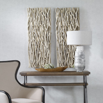 Gathered Teak Wall Decor (04326)