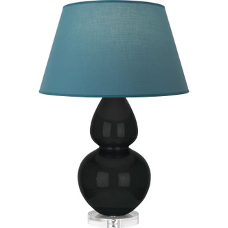 Robert Abbey - OS23B - One Light Table Lamp - Double Gourd - Obsidian Glazed Ceramic w/Lucite