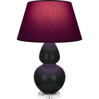 Robert Abbey - OS23P - One Light Table Lamp - Double Gourd - Obsidian Glazed Ceramic w/Lucite