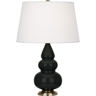 Robert Abbey - OS30X - One Light Accent Lamp - Small Triple Gourd - Obsidian Glazed Ceramic w/Antique Natural Brass