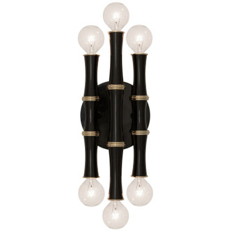 Robert Abbey - OS75 - Six Light Wall Sconce - Kane - Obsidian w/Modern Brass