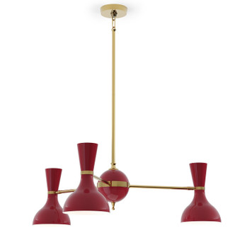 Robert Abbey - OX03OX - Three Light Chandelier - Clare - Modern Brass w/Oxblood Painted