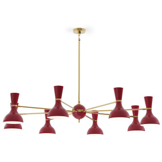 Robert Abbey - OX08OX - Eight Light Chandelier - Clare - Modern Brass w/Oxblood Painted