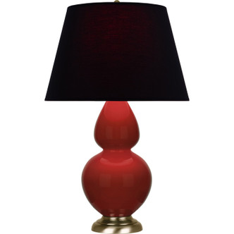 Robert Abbey - OX20K - One Light Table Lamp - Double Gourd - Oxblood Glazed Ceramic w/Antique Natural Brass