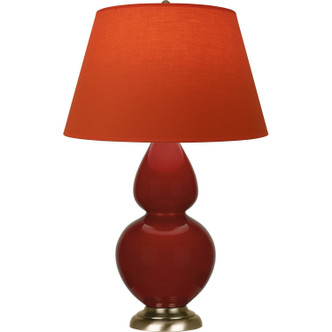 Robert Abbey - OX20T - One Light Table Lamp - Double Gourd - Oxblood Glazed Ceramic w/Antique Natural Brass