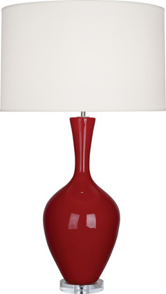 Robert Abbey - OX980 - One Light Table Lamp - Audrey - Oxblood Glazed Ceramic
