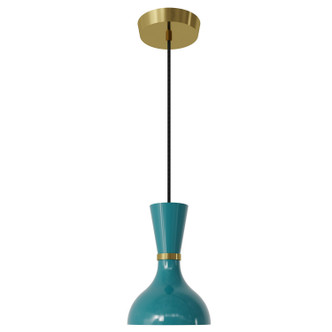 Robert Abbey - PC01PC - One Light Pendant - Clare - Modern Brass w/Peacock Painted
