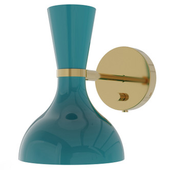 Robert Abbey - PC05PC - One Light Wall Sconce - Clare - Modern Brass w/Peacock Painted
