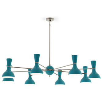Robert Abbey - PC09PC - Eight Light Chandelier - Clare - Polished Nickel w/Peacock Painted