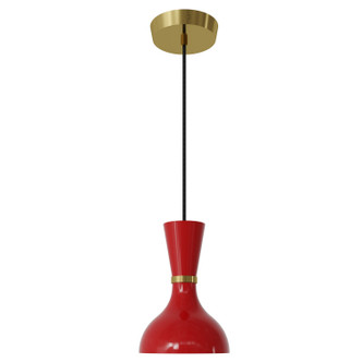 Robert Abbey - RR01RR - One Light Pendant - Clare - Modern Brass w/Ruby Red Painted