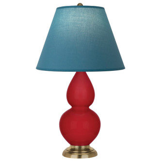 Robert Abbey - RR10B - One Light Accent Lamp - Small Double Gourd - Ruby Red Glazed Ceramic w/Antique Natural Brass
