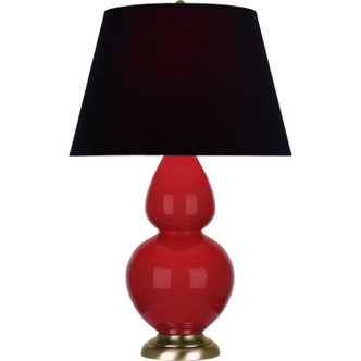Robert Abbey - RR20K - One Light Table Lamp - Double Gourd - Ruby Red Glazed Ceramic w/Antique Natural Brass