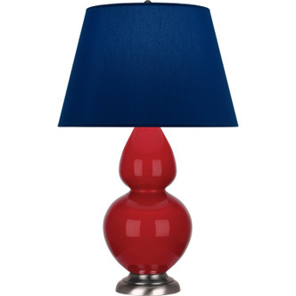 Robert Abbey - RR22N - One Light Table Lamp - Double Gourd - Ruby Red Glazed Ceramic w/Antique Silver