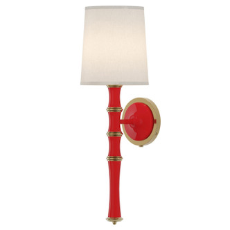 Robert Abbey - RR87 - One Light Wall Sconce - Kane - Ruby Red w/Modern Brass