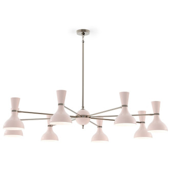 Robert Abbey - RW09RW - Eight Light Chandelier - Clare - Polished Nickel w/Rose Water Painted