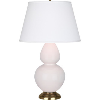Robert Abbey - RW20X - One Light Table Lamp - Double Gourd - Rose Water Glazed Ceramic w/Antique Natural Brass